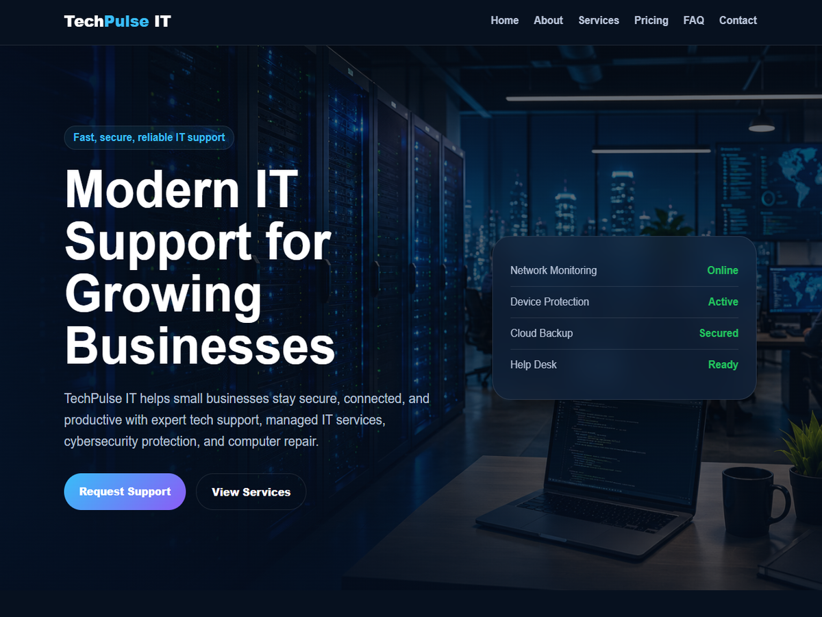 TechPulse IT Services WordPress Theme preview